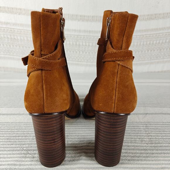 Draper James Brown Suede Ankle Boots Block Heel Size 7.5 NEW - Picture 4 of 10